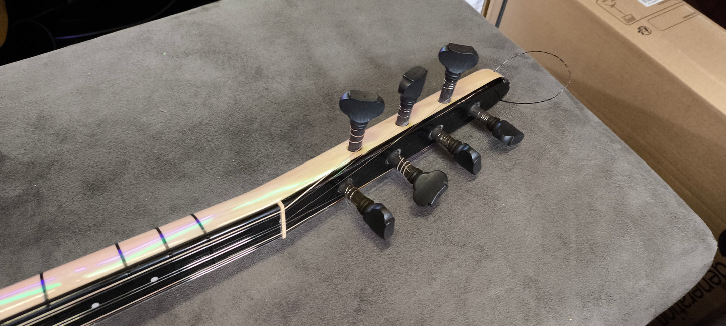 Volledig Professioneel Model Saz - Korte Hals, OYMA DUT, Ebbenhouten Ingelegde Klavier, 42 cm Tekne, Glanzende Afwerking 1427070724
