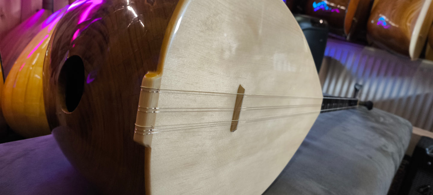 Volledig Professioneel Model Saz - Korte Hals, OYMA DUT, Ebbenhouten Ingelegde Klavier, 42 cm Tekne, Glanzende Afwerking 1427070724