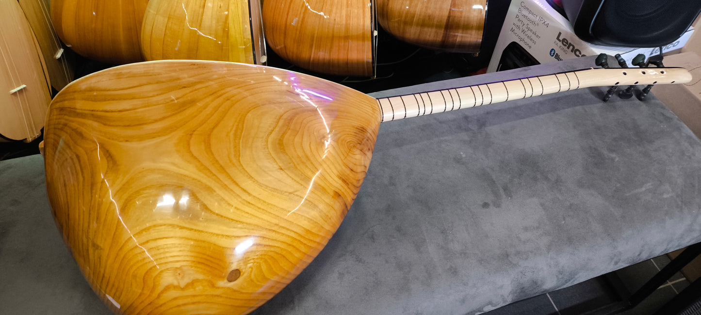 Volledig Professioneel Model Saz - Korte Hals, OYMA DUT, Ebbenhouten Ingelegde Klavier, 42 cm Tekne, Glanzende Afwerking 1427070724