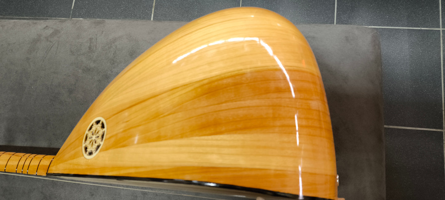 Linkshandige Baglama! Model voor Beginners, Korte Hals, Geel Pijnboomhout 39 cm Klankkast 1333180224