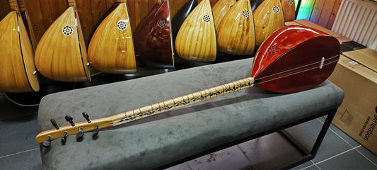 Linkshandige Saz! Model voor Beginners, Lange Hals, Kersen Hout 39,5 cm Klankkast 1358180224