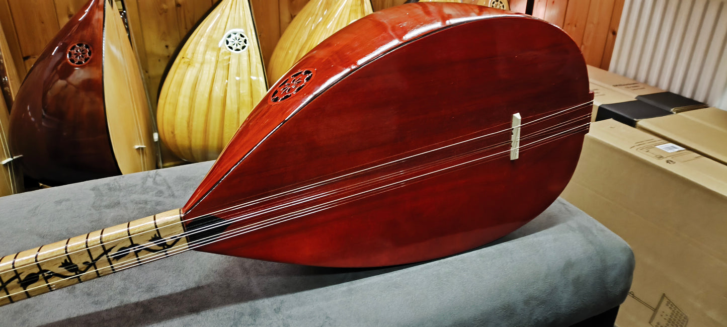 Linkshandige Saz! Model voor Beginners, Lange Hals, Kersen Hout 39,5 cm Klankkast 1358180224